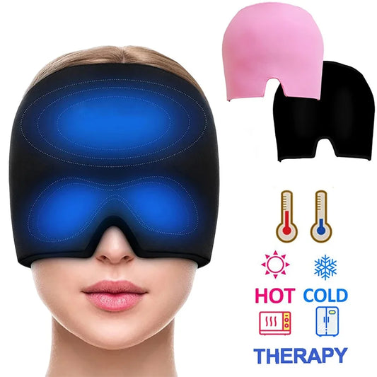 Professional 360 degree migraine relief cap for hot and cold therapy.