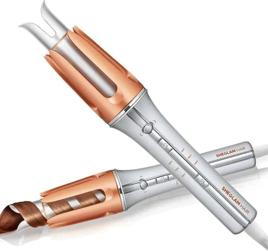Professional automatic hair curler with ceramic rotating wand for instant curls