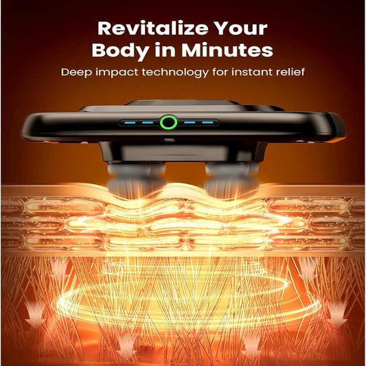 High Intensity Percussion Massage Gun with Four Heads for Rapid Muscle Recovery