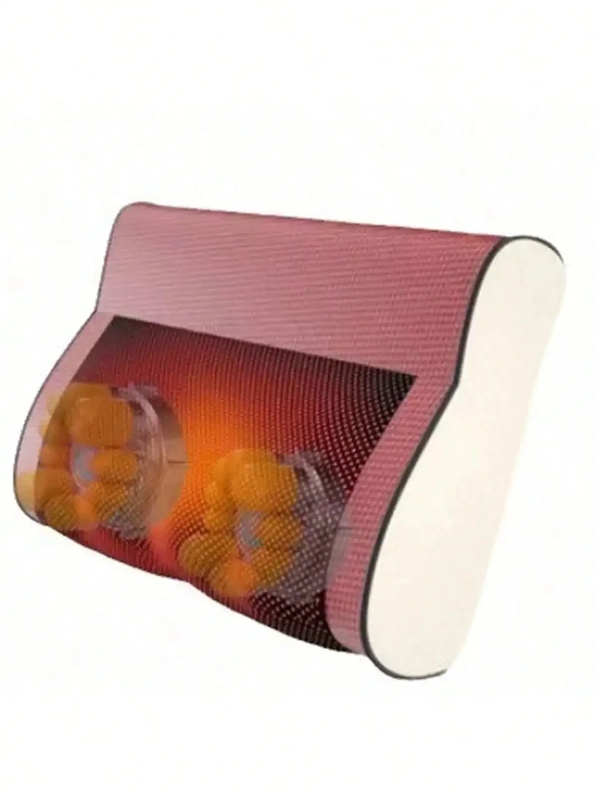 Premium PU leather Electric Heated Massage Pillow with ergonomic curve design for comfort