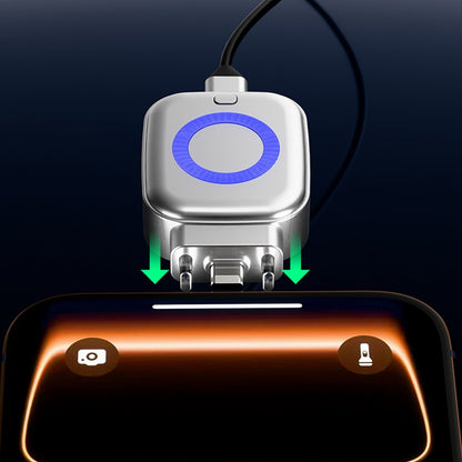 Smart USB-C charger plugging into a smartphone for automatic charging and protection.
