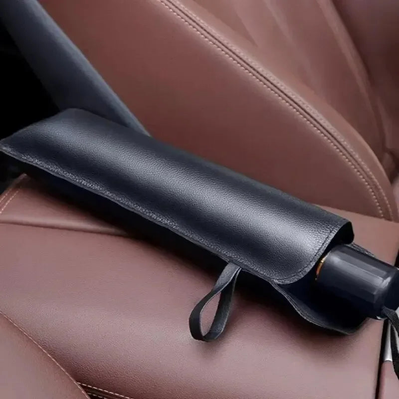 Car sun shade umbrella installed inside the vehicle covering the full front windshield.