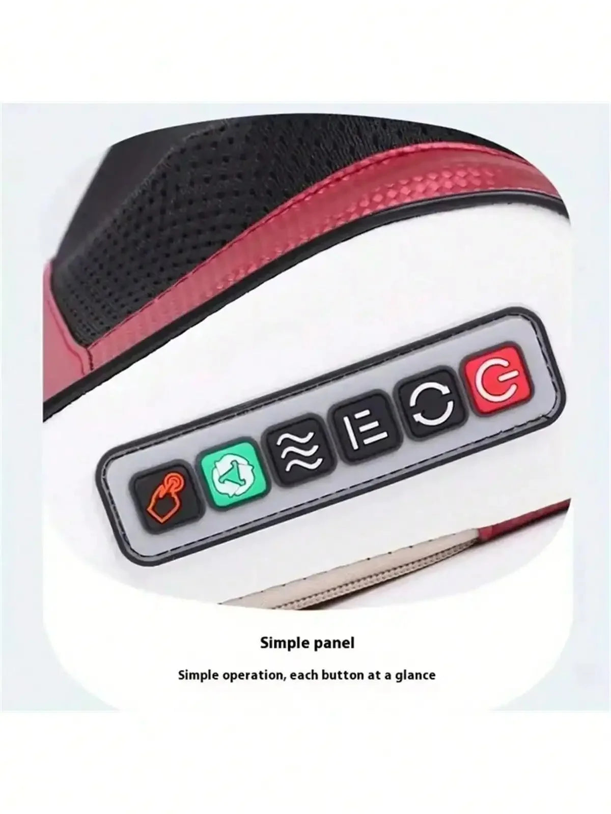 Easy to use one-touch controller with heat and speed settings on massager