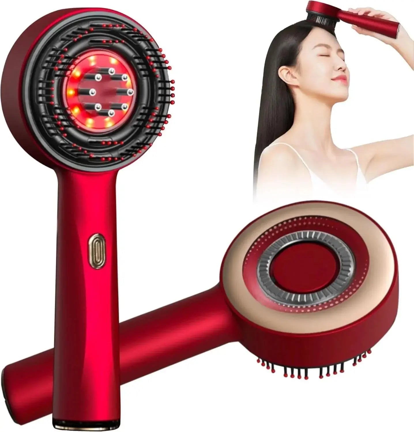 Electric Red Light Scalp Massager & Hair Growth Therapy Brush Luxeminaarabia Electric Red Light Scalp Massager & Hair Growth Therapy Brush Luxeminaarabia