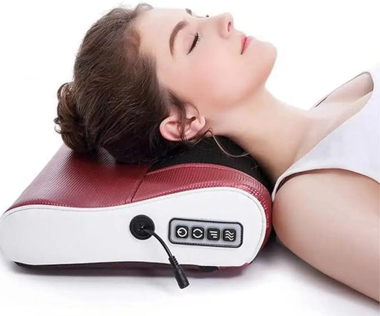 Heated Electric Massage Pillow for Deep Tissue Neck and Back Muscle Pain Relief
