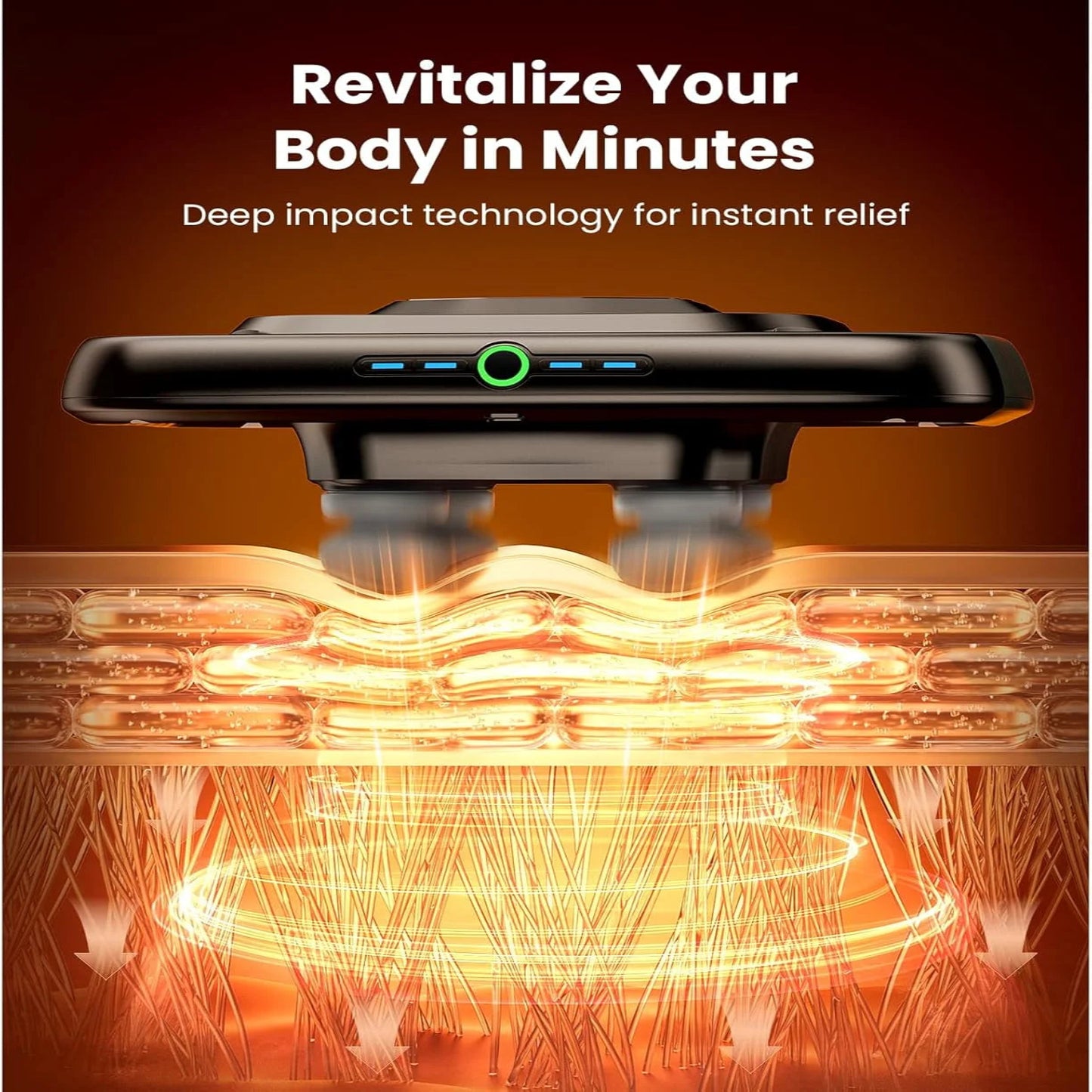 High Intensity Percussion Massage Gun with Four Heads for Rapid Muscle Recovery