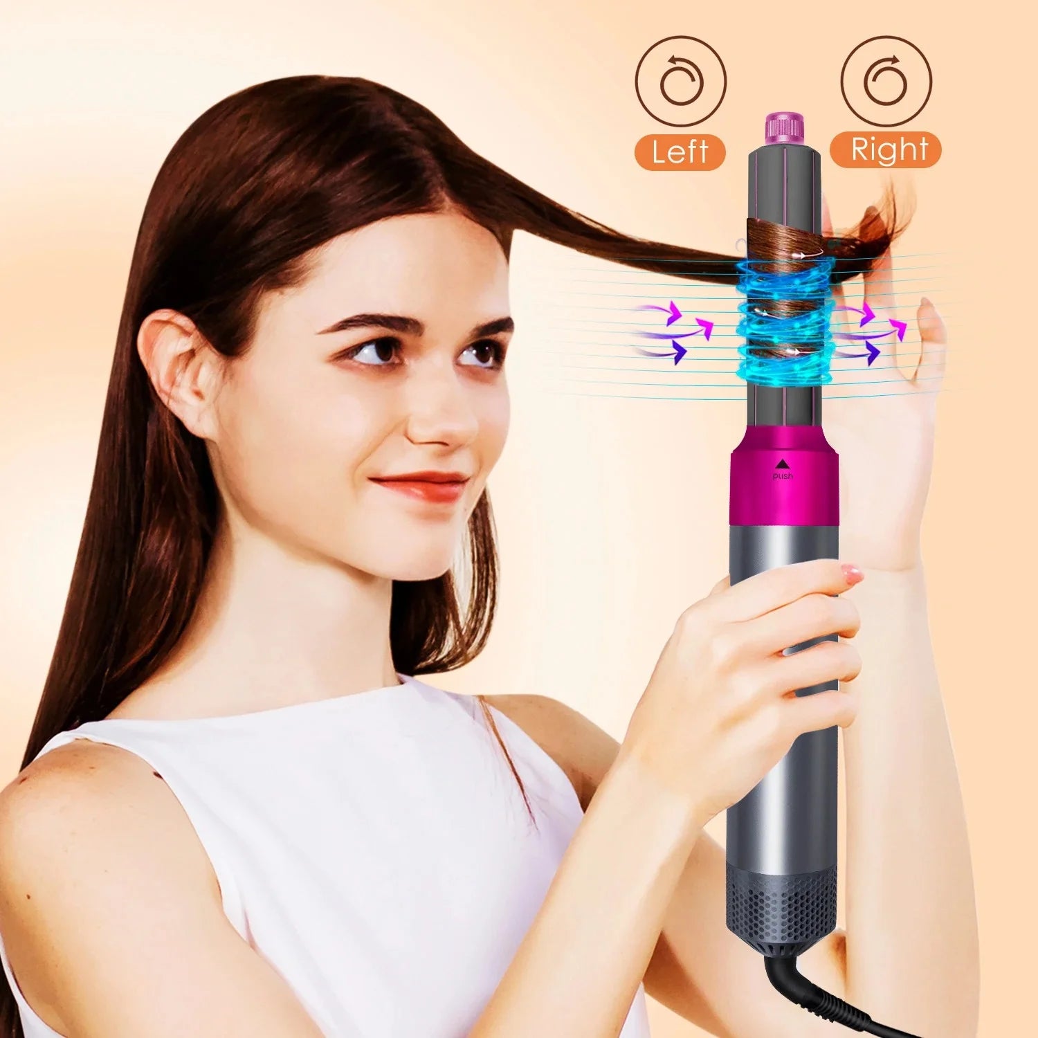 Step-by-step demonstration of creating natural-looking curls using the 30mm curling barrels.