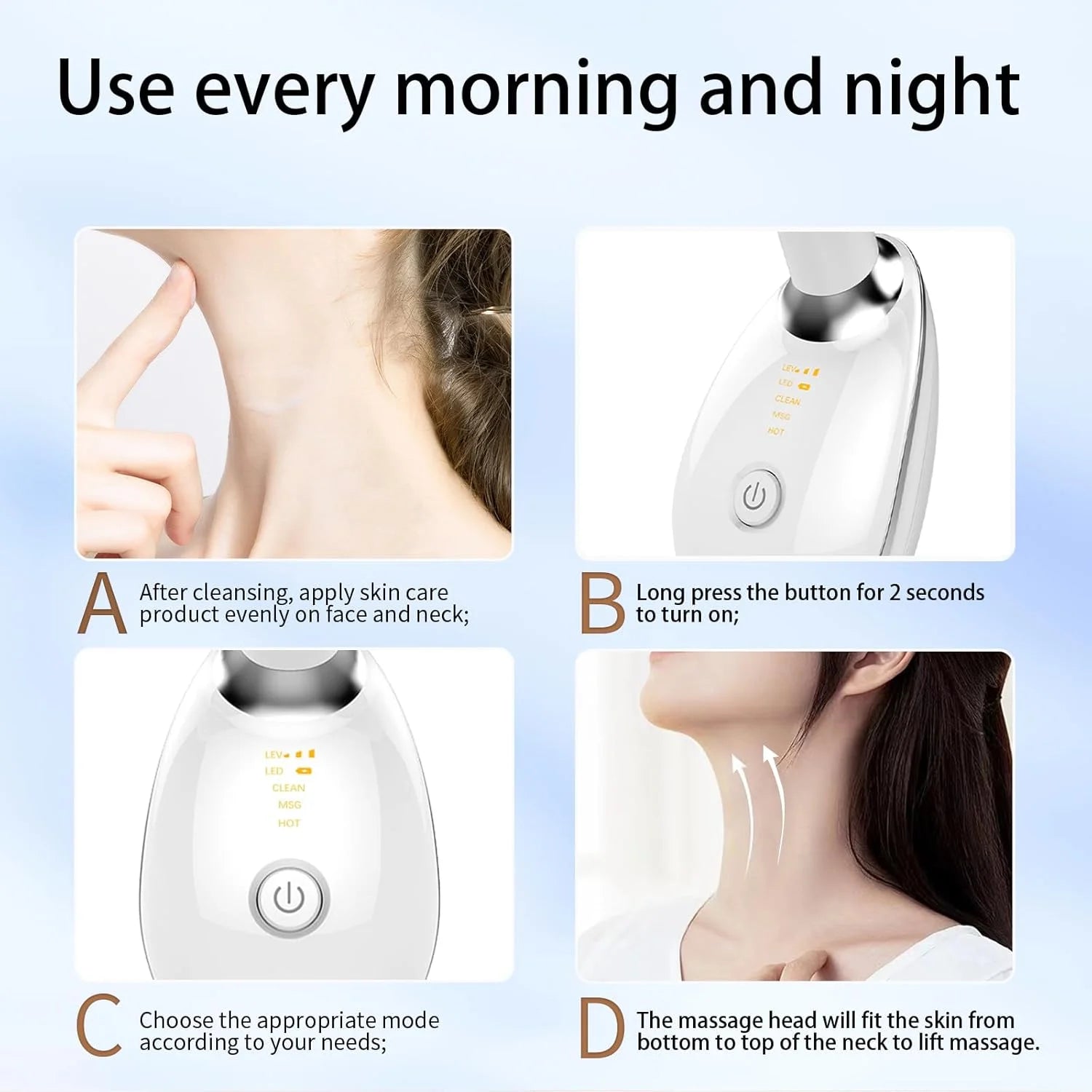Daily Skincare Routine Guide For Using Face And Neck Lifting Massager UAE