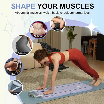 Demonstration of how the pilates reformer helps in muscle toning and body sculpting.