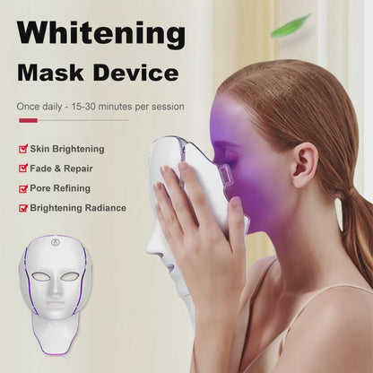 7 Colors LED Facial Mask with Neck LED Light Photon Mask Skin Rejuvenation Anti Acne Beauty Device Face Lifting Firm Massager