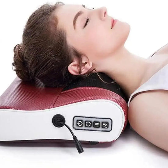 Heated Electric Massage Pillow for Neck Back and Waist Muscle Pain Relief"
