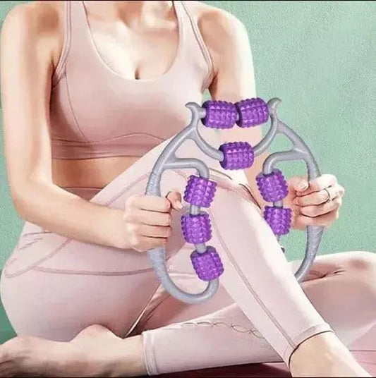 Dual Trigger Point Muscle Roller for 360 Degree Deep Tissue Leg Massage Relief