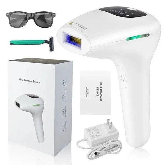  Portable IPL laser hair removal handset for permanent hair reduction on legs and body.