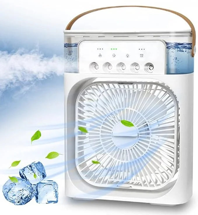 Professional demonstration showing rapid mist cooling technology and colorful integrated ambient night light
