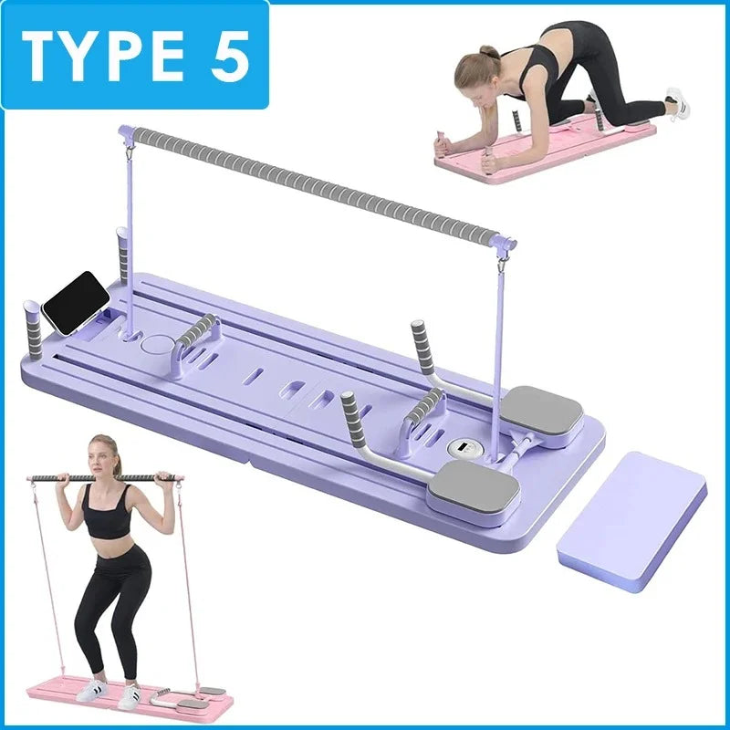 Demonstration of the 4-in-1 automatic rebound ab roller showing the plank support, smart timer, and resistance band integration for a full home workout.