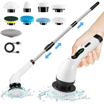 Cordless electric spin scrubber for deep cleaning bathroom tiles and floors in UAE.