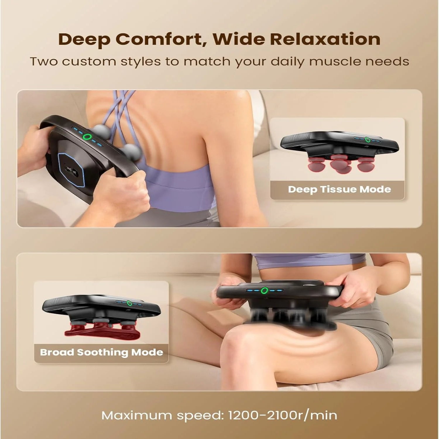 Four Head Massager targeting back and shoulder muscles for deep tension relief