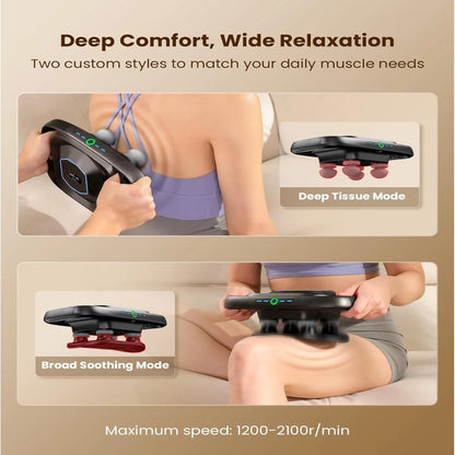 Four Head Massager targeting back and shoulder muscles for deep tension relief