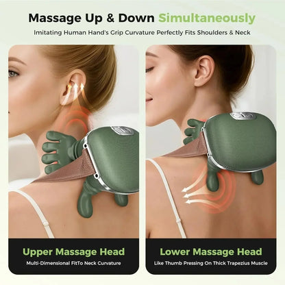 Dual upper and lower massage heads providing simultaneous neck and shoulder relief UAE